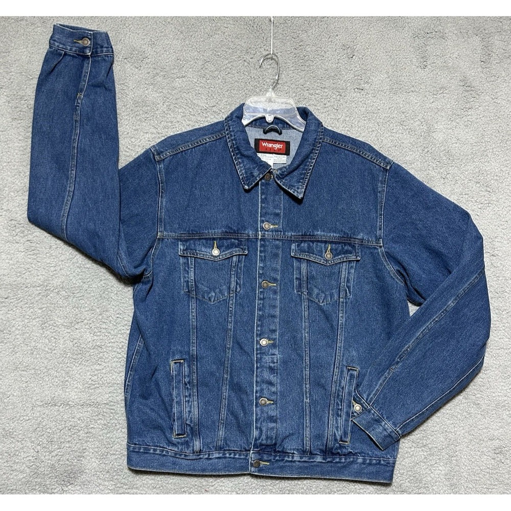 Vintage‎ 90s Wrangler Hero Jacket Denim Trucker Men's 2XL Western Cowboy